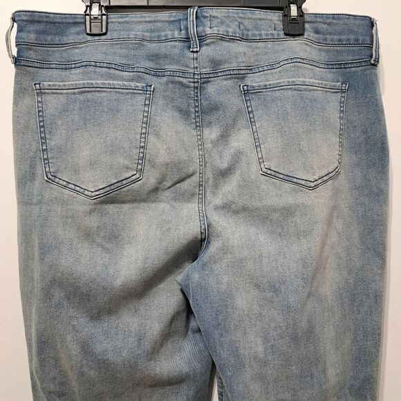 NYDJ Marilyn Straight Woven Side Trim Liftxtuck Technology Light Wash Blue Sz 18 - Picture 13 of 15